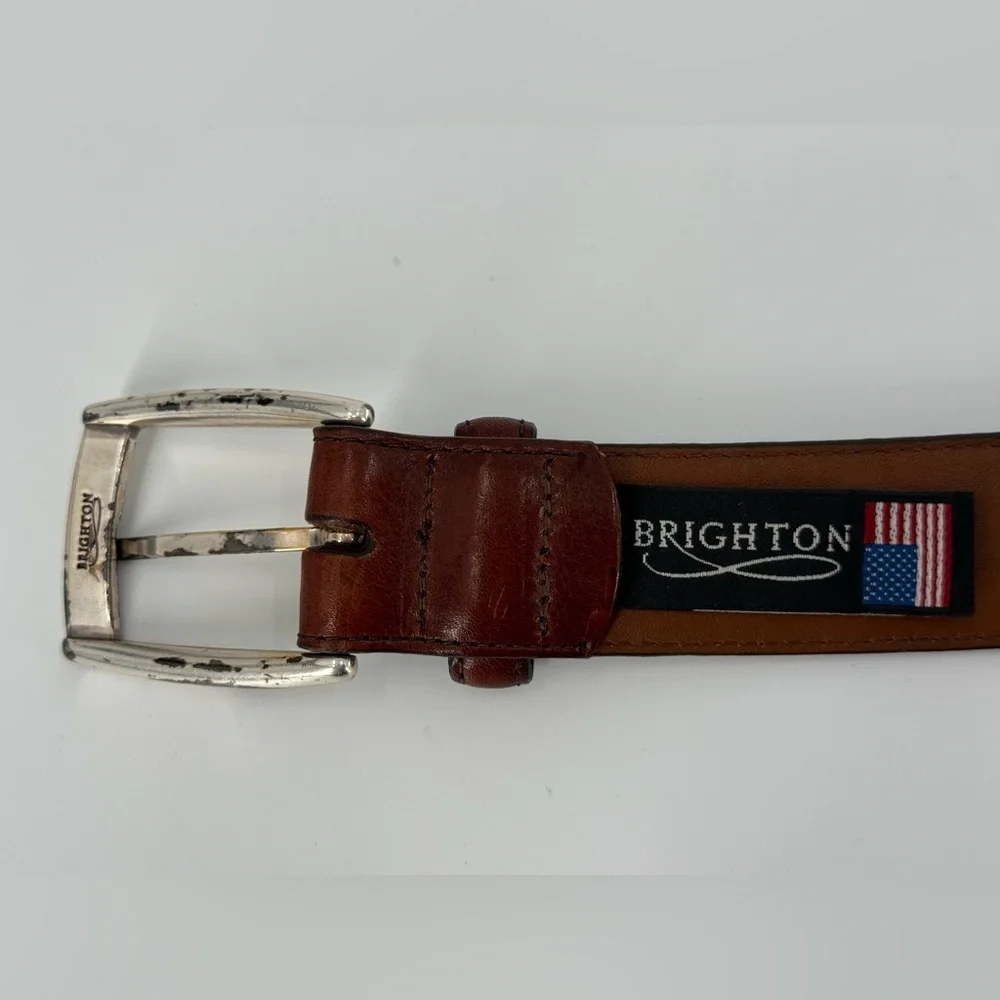 Vintage Brighton Men’s Brown Leather Belt‎ 40